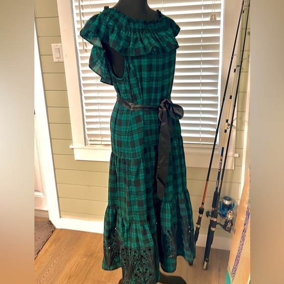 NWT,Draper James,The Tie Waist Dress, Timeless Blackwatch Plaid,Luxury Size L - Picture 6 of 14